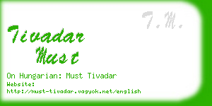 tivadar must business card